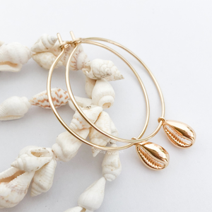 Lani's Hoops with Gold Cowries - Aussie Wahine