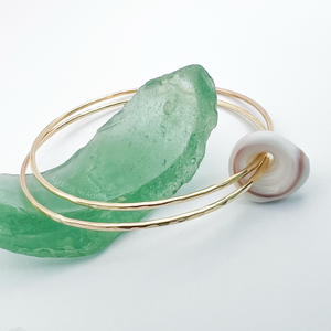 Linked Beach Bangles with Puka Shell