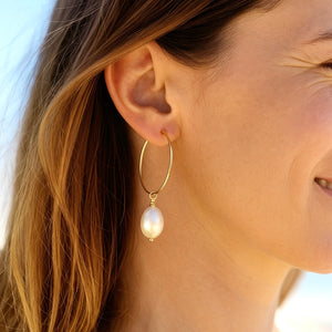 Lani's Hoops with Pearl Drops