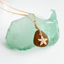 Load image into Gallery viewer, Sea Glass Starfish Necklace