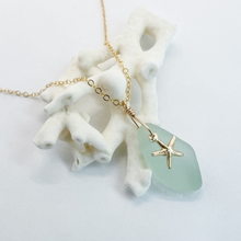 Load image into Gallery viewer, Sea Glass Starfish Necklace