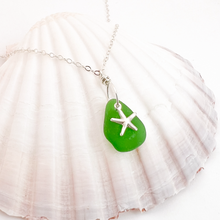 Load image into Gallery viewer, Sea Glass Starfish Necklace