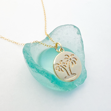 Palm Tree Coin Necklace