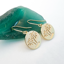 Load image into Gallery viewer, Palm Tree Coin Earrings