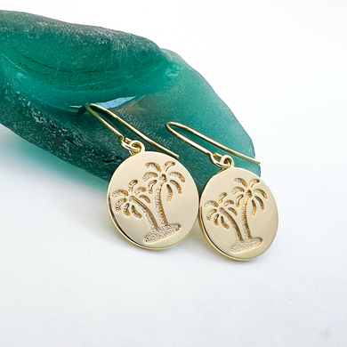 Palm Tree Coin Earrings