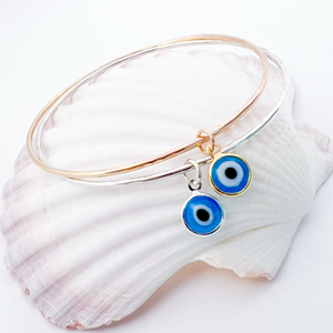 Beach Bangle with Evil Eye