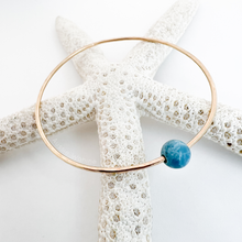 Load image into Gallery viewer, Beach Bangle with Gemstone Bead