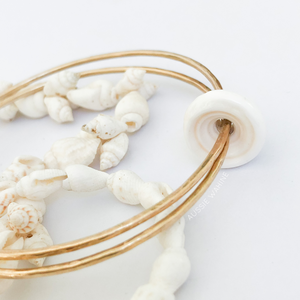 Linked Beach Bangles with Puka Shell - Aussie Wahine