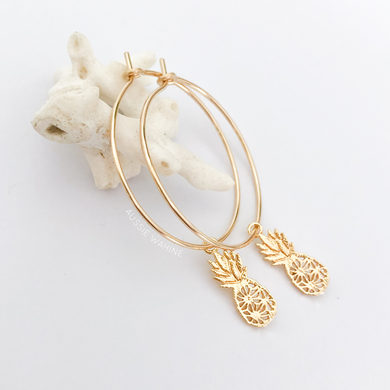 Lani's Hoops with Pineapple Charms - Aussie Wahine