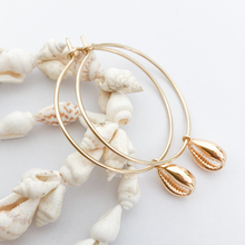 Load image into Gallery viewer, Lani&#39;s Hoops with Gold Cowries - Aussie Wahine
