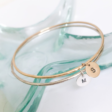 Stamped Disk Bangle - Aussie Wahine