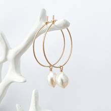 Load image into Gallery viewer, Lani&#39;s Hoops with Pearl Drops