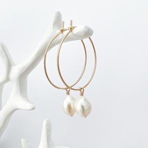 Lani's Hoops with Pearl Drops