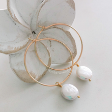 Load image into Gallery viewer, Lani&#39;s Hoops with Keshi Pearls - Aussie Wahine