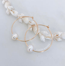 Load image into Gallery viewer, Lani&#39;s Hoops with Freshwater Pearls - Aussie Wahine