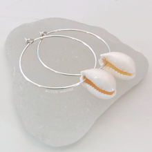 Load image into Gallery viewer, Lani&#39;s Hoops with Cowrie Shells - Aussie Wahine