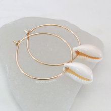 Load image into Gallery viewer, Lani&#39;s Hoops with Cowrie Shells - Aussie Wahine