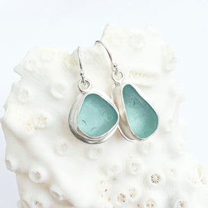 Sea Glass Bezel Earrings