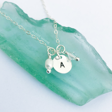 Load image into Gallery viewer, Stamped Initial &amp; Birthstone Necklace - Aussie Wahine