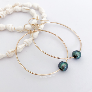 Maui Hoops with Freshwater Pearls - Aussie Wahine
