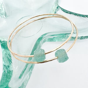 Beach Bangle with Recycled Glass