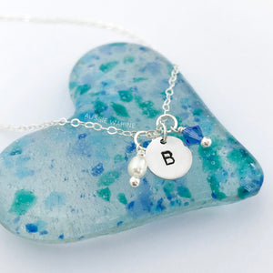 Stamped Initial & Birthstone Necklace - Aussie Wahine