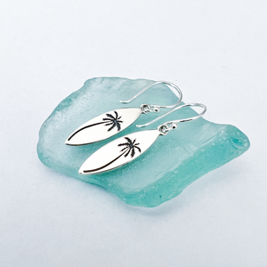 Surfboard Palm Earrings