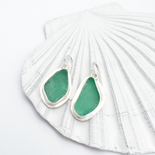 Load image into Gallery viewer, Sea Glass Bezel Earrings