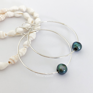 Maui Hoops with Freshwater Pearls - Aussie Wahine
