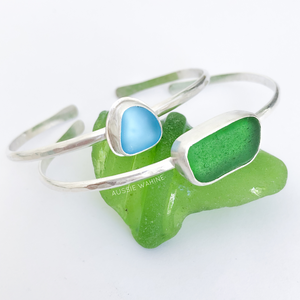 Sea Glass Cuff Bracelet - Aussie Wahine