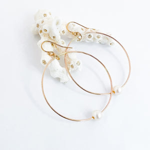 Maui Hoops with Freshwater Pearls